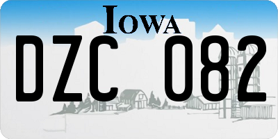 IA license plate DZC082