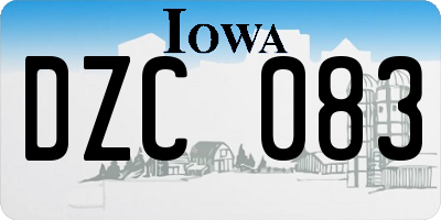 IA license plate DZC083