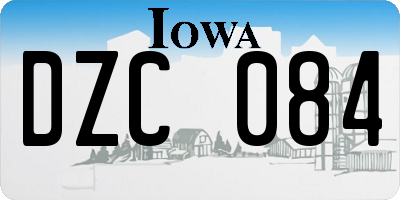 IA license plate DZC084