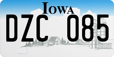 IA license plate DZC085