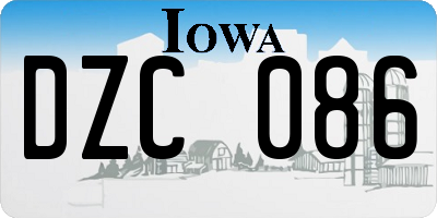 IA license plate DZC086