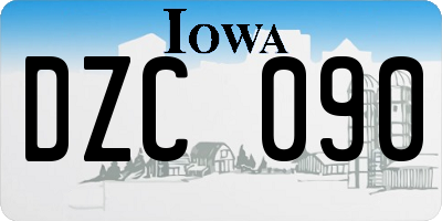 IA license plate DZC090