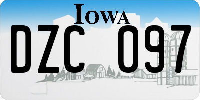 IA license plate DZC097