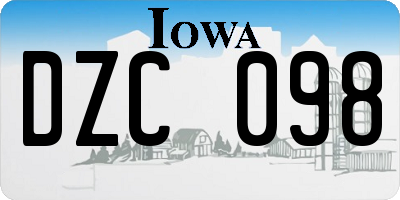 IA license plate DZC098