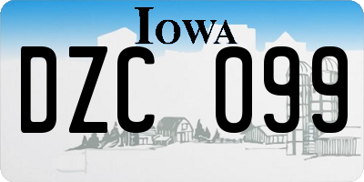 IA license plate DZC099