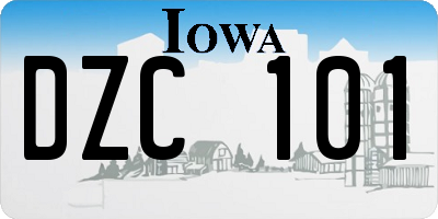 IA license plate DZC101