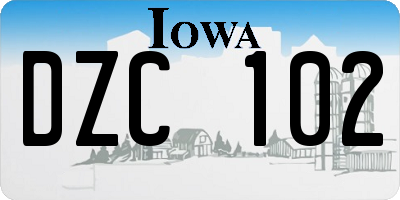 IA license plate DZC102