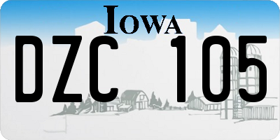 IA license plate DZC105