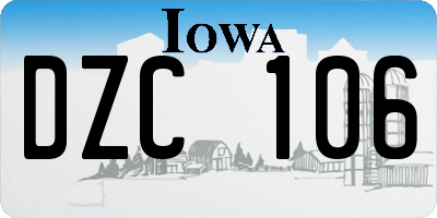 IA license plate DZC106