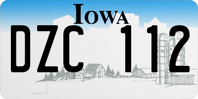 IA license plate DZC112