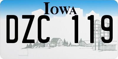 IA license plate DZC119