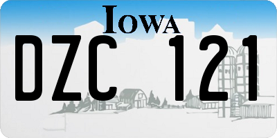 IA license plate DZC121
