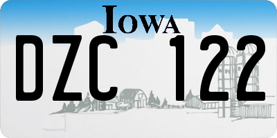 IA license plate DZC122