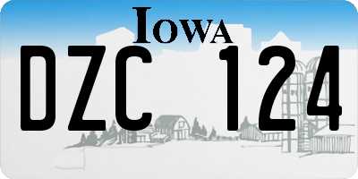 IA license plate DZC124