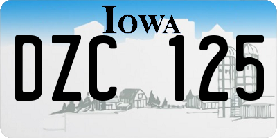 IA license plate DZC125