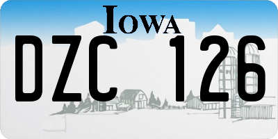 IA license plate DZC126