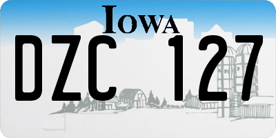 IA license plate DZC127