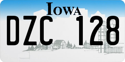 IA license plate DZC128