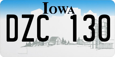 IA license plate DZC130