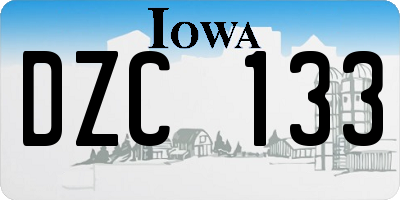 IA license plate DZC133