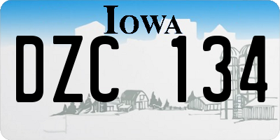 IA license plate DZC134