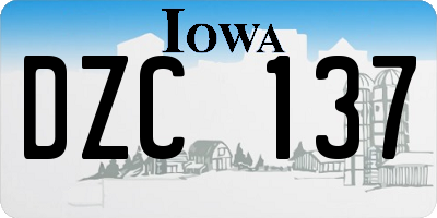 IA license plate DZC137