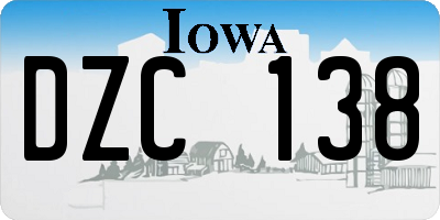 IA license plate DZC138