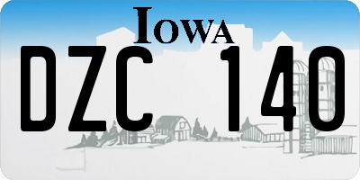 IA license plate DZC140