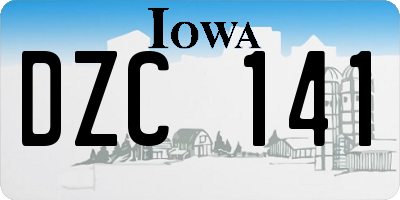 IA license plate DZC141