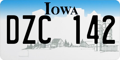 IA license plate DZC142