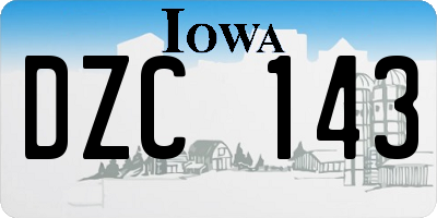 IA license plate DZC143