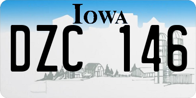 IA license plate DZC146