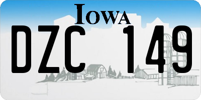 IA license plate DZC149