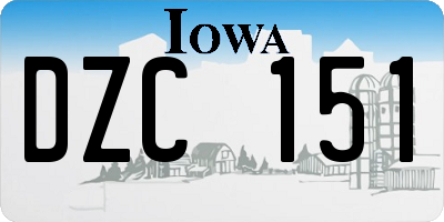 IA license plate DZC151