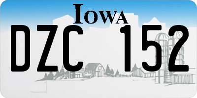 IA license plate DZC152