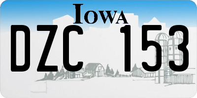 IA license plate DZC153