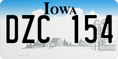 IA license plate DZC154