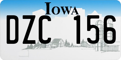 IA license plate DZC156