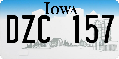 IA license plate DZC157