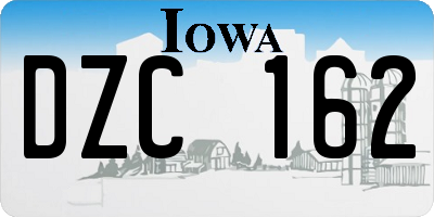 IA license plate DZC162