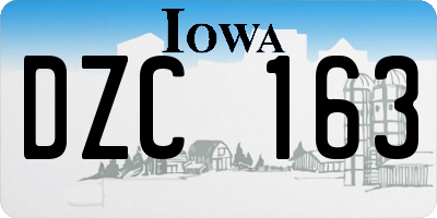 IA license plate DZC163