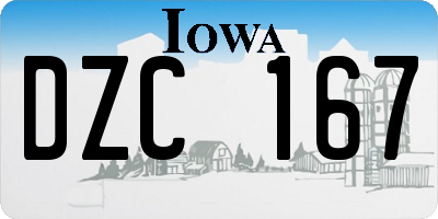 IA license plate DZC167