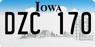 IA license plate DZC170