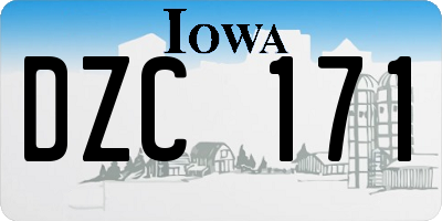 IA license plate DZC171