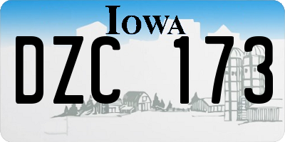 IA license plate DZC173