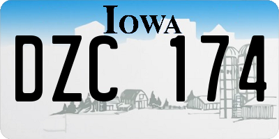 IA license plate DZC174