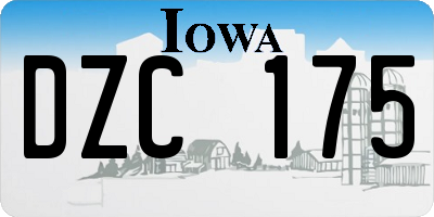 IA license plate DZC175