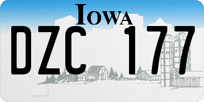 IA license plate DZC177