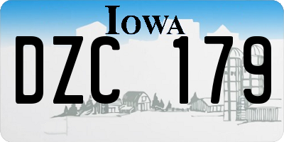 IA license plate DZC179