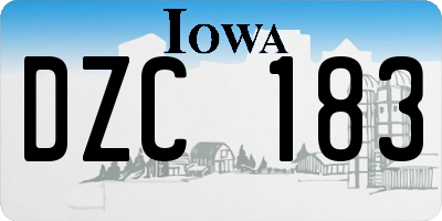 IA license plate DZC183